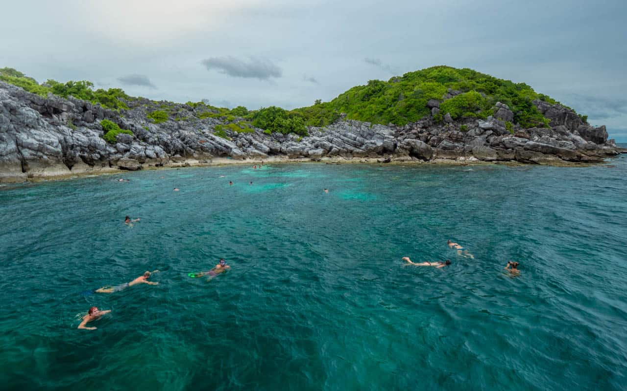 Ang Thong National Park Swimming tourists in the Southern of Thailand